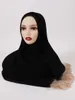 Vêtements ethniques dentelle Hijabs conception avec vague bord mousseline de soie écharpe couleur unie longue romantique Ramadan Eid Al Fitr femmes cadeaux