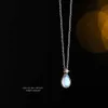 Naszyjniki wiszące 925 Sterling Silver Moonstone Water Drop Naszyjnik dla kobiet Elegancki temperament Akcesoria biżuterii HKD230712