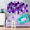 50 Pcs Violet Esthétique Mur Collage Impression Kits Néon Couleur Chaude Maison Chambre Salon Dortoir Décorations Murales pour Filles L230704