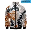 Vestes pour hommes coloré 3D Baseball veste hommes Bomber Harajuku Hip Hop à capuche décontracté col montant fermeture éclair sweat vêtements de sport