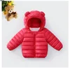 Jackets Kids Light Down Coats Cute Baby Girls Winter Clothes with Ear Hoodie Spring Girl Jacket Toddler Children Clothing for Boys Coat 230711