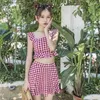 Women's Swimwear Two-piece Set Ladies Korean 2023 Swimsuit Female Summer Split Boxer Skirt Spring Cute Girl Plaid Student Swimsuits