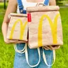 Engraçado Bonito Desenhos Animados Batatas Fritas Embalagem Sacos Estudante Mulher Mochila Escolar Mochila de Lona Bolsa Carteiro de Grande Capacidade Bolsa de Mão