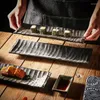 Teller, japanischer Sushi-Teller, Sashimi, rechteckig, westlicher Dessert-Snack, kommerzieller kreativer Streifen