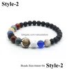 Perlé Huit Planètes Bracelet Brins Pierre Naturelle Univers Système Solaire Yoga Bracelets Pour Hommes Femmes Bijoux Drop Delivery Dhqai