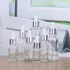 Bottiglie di stoccaggio Flacone contagocce in vetro da 5 ml-100 ml Campione di pipetta per olio essenziale liquido riutilizzabile cosmetico trasparente vuoto