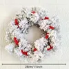 Decorative Flowers Christmas Candle Holder Garland Flocked Red Fruits Wreath Decor Party Supplies Artificial Ornaments For Home Office El