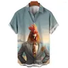 Heren Casual Shirts Strand Kip Gedrukt Korte Mouwen Zomer Shirt Harajuku Oversized Tops Dagelijkse Kleding Hawaiian Tees