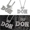 Hanger Kettingen A-Z Custom Naam Letters T Zirkoon Staart Gesp Mannen Vrouwen Gift Sieraden Drop Levering Hangers Dhhmh