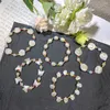 Halsband Örhängen Set Geometrisk Rose Camellia Imitation Pearl Armband Ring Färgglada Party Smycken Partihandel