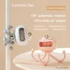 Electric Fans Lovely Cartoon Portable Safe Stroller Fan USB Charging Air Cooling Electric Fan Home Multipurpose Handheld Desktop Bladeless Fan