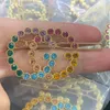 Mektup Tasarım Dairesel Elmas Kakma Klipsi Vintage Saray Saç Klip Barrettes Ladies Rhinestone Saç Türü Tasarımcı Mücevher Saçkopları Headdress Aksesuarları