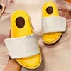 Slippers Women Pool Pillow Comfort Slipper Lady Nylon Strap Mule Designer Men Leather Sunset Flat Rubber Outsole Slide Sandal J0712