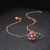 Bracelets porte-bonheur ZHOUYANG Rose fleur pour femmes filles Simple rouge Zircon couleur or à la mode cadeau d'anniversaire bijoux de mode H014