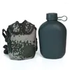 Wasserflaschen 1L Camouflage Wasserkocher Klassische Armee Fan Outdoor-Sportflasche mit Tasche tragbar