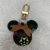 Porte-clés Souris Design Voiture Porte-clés Fleur Sac Pendentif Charme Bijoux Porte-clés Titulaire pour Femmes Hommes Cadeau Mode PU Cuir Animal Porte-clés Accessoires