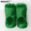 Boots Women's Winter Snow Outdoor Luxury Furry Faux Fox Fur Woman Plush Warm Platform Shoes New Fashion Bottes T230712