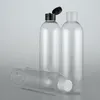 Förvaringsflaskor Transparent 400ML X 15 Tom kosmetisk plast med flip-top-lock Schampo Flytande Tvål Duschgel PET-förpackningsbehållare