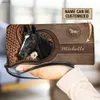 Luxury Brand Purse for Girls Women Elegant Animal Horse Print Small Money Bag Leather Bussiness Card Holder Water Proof Clutches L230704