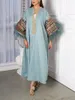 Fritidsklänningar 2023 Vår Sommar Kvinnor Lång Lös Klänning Mode Fjäder Stor Stil Kraft Tan Robe Abaya