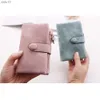 2022 Tri-fold Short Women Wallets With Coin Zipper Pocket Minimalist Frosted Soft Leather Ladies Purses Female Pink Small Wallet L230704