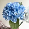 Dried Flowers Blue Artificial Hydrangea Real Touch Green Branches Decoration Wedding Bouquet Flower Arrangement 230711