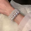 Braccialetti di perle in stile barocco vintage Braccialetti di perline di perle multisize chic Catena a mano con perle regolabili elastiche L230704