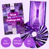 50 Pcs Violet Esthétique Mur Collage Impression Kits Néon Couleur Chaude Maison Chambre Salon Dortoir Décorations Murales pour Filles L230704