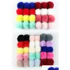 Portachiavi 8Cm Pelliccia di Coniglio Finta Palla Pom Poms Fluffy Pompon Fai Da Te Per Donna Bambini Cappelli Invernali Sklies Berretti Berretto Lavorato A Maglia Anello Accessori Dh7Qd