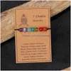 Bracelets porte-bonheur faits à la main 7 Chakra Bracelet perlé améthyste agate pierre perle tresse bijoux pour femmes hommes livraison directe Dhbpo