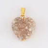 Pendant Necklaces 5PCS Heart Natural Druzy Stone Colorful Crystal Charm For Jewelry Making DIY Necklace Women Fashion Gifts Wholesale