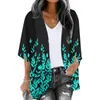 Ethnische Kleidung Sommer Damen Blumendruck Puffärmel Chiffon Kimono Cardigan Lose Cover Up Casual Bluse Tops