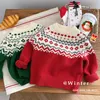 Children 0-6 Years Old Winter Red Sweater Baby Christmas Knitwear