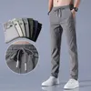 Men s Pants Chino Casual Men Korean Thin Slim Classic Summer Elastic Waist Fashion Khaki Black Stretch Lightweight Trousers Male 230711