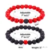 Perles Mens Bracelets Strand Couples Ensemble de bijoux assortis Lava Rock Stone Perles Amitié Cadeau Drop Delivery Dhihp