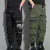 Heren Broek Hip Hop Joggers Cargo Mannen Harem Casual Multipockets Broek Zwart Groen Joggingbroek Streetwear 230712