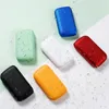 Nuovo stile Fumo Colorato ABS Pelle Dry Herb Tabacco Portasigarette Stash Case Mano portatile Tasca Press Open Type Innovativo Storage Box Container DHL