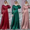 Odzież etniczna moda muzułmańska kobiety długi Kaftan marokański islamski spódnica Musulmane Abaya dubaj szata Femme Casual turecki pas biodrowy326q