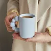 Muggar Keramik Kreativ kaffekopp med bricka Heminredning Handgjord konst Te Mugg bricka Personliga presenter R230712