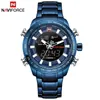 NAVIFORCE TOP الفاخرة العلامة التجارية للرجال الرياضي الساعات رجال الكامل الكوارتز الكوارتز الرقمية DIGITAL MAN WATERPROOT WATCH WATCH