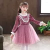 Flickklänningar 3-12 år gammal barnklänning för flickor julfest plus sammet prinsessa klänning tonåring barn år
