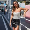 Regata feminina preta tubinho feminino sem alças sexy com renda nas costas com zíper fino sem costas elegante regata feminina verão moda casual streetwear 2023