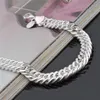 Nowy projekt 6MM 8MM 10MM 925 Sterling Silver Figaro Chain bransoletka moda męska biżuteria najwyższej jakości Link męskie bransoletki