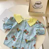 Kids Shirts MILANCEL Children's T shirt Boys Summer Top Girls Cute Cartoon Bear Short sleeved Lapel Shirt 230711