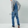 Herrenhosen Neue Mode Herren Jeans Overalls High Street Gerade Denim Overalls Hip Hop Männer Cargo Trägerhose Cowboy Männliche Jean Latzhose J230712