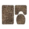 Banyo paspasları 3pcs Set sarı gül kırmızı leopar banyo kaymaz banyo paspaslar moda zebra desen yatak odası pazen halı tuvalet koltuk kapağı halıları 230711