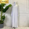 Vêtements ethniques arrivée col rond couleur unie EID Ramadan prier Robe maman et fille 2 pièces ensemble mode musulman islamique Robe