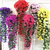 Dried Flowers Violet Artificial Flower Wall Hanging Basket Party Decoration Simulation Wedding Christmas Garden 230711