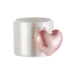 Canecas Bonito Copo de Cerâmica Caneca de Café Copo de Água Tridimensional com Alça em Forma de Coração Xícara de Chá da Tarde Xícara de Café Canecas Xícara de Chá Rosa R230712