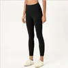 LU High Rise Panty's Effen Kleur Yoga Broek hebben T-lijn Elastische Leggings Naakt Gevoel Joggingbroek met Tailleband Pocket Dames Fitness Broek Klassiek Strak